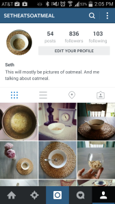 oatmeal instagram